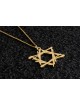 שרשרת מגן דוד זהב בסגנון חופשי אסימטרי, מתנת חתונה יהודית